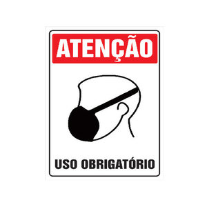 Placa “Atenção Uso Obrigatório Máscara