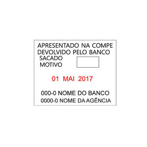 Carimbo de devolução de cheque